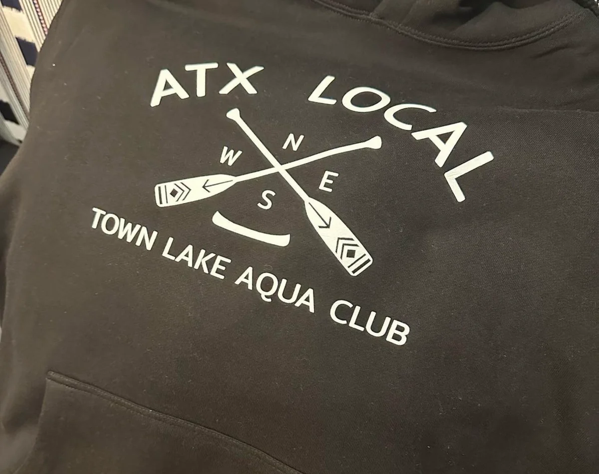 Black custom printed ATX Local hoodie
